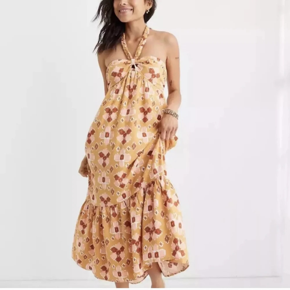 NWT Aerie Halter Maxi Linen Blend Sun Dress. Women’s size M